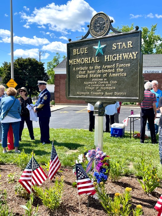 Blue Star Memorial Marker in Algonquin IL